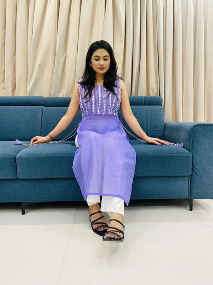 New lakhnavi Lavender Kurti