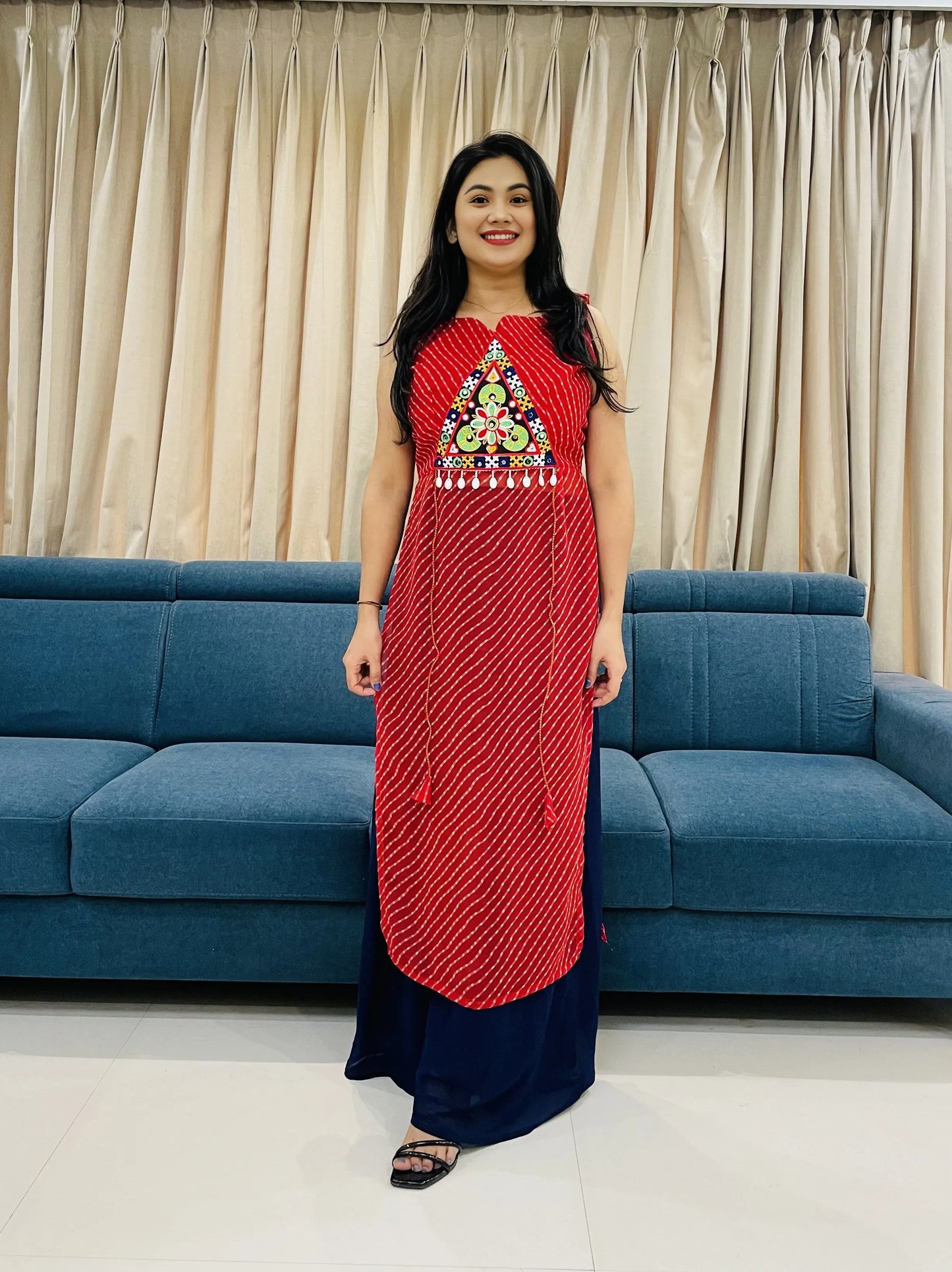 Festive Women's Bandhani Kurti – Navratri Special