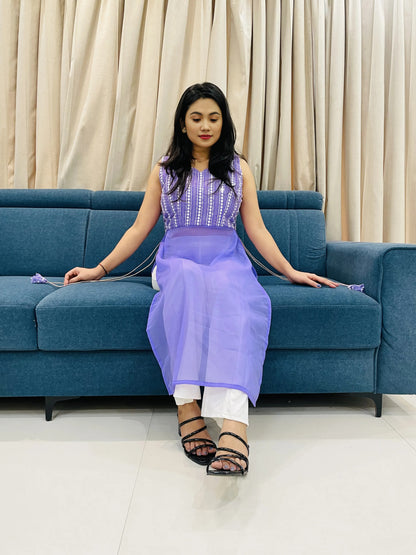 New lakhnavi Lavender Kurti
