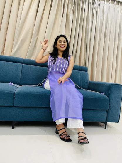 New lakhnavi Lavender Kurti