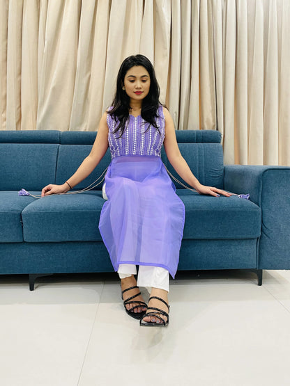New lakhnavi Lavender Kurti