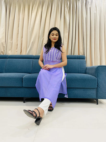 New lakhnavi Lavender Kurti