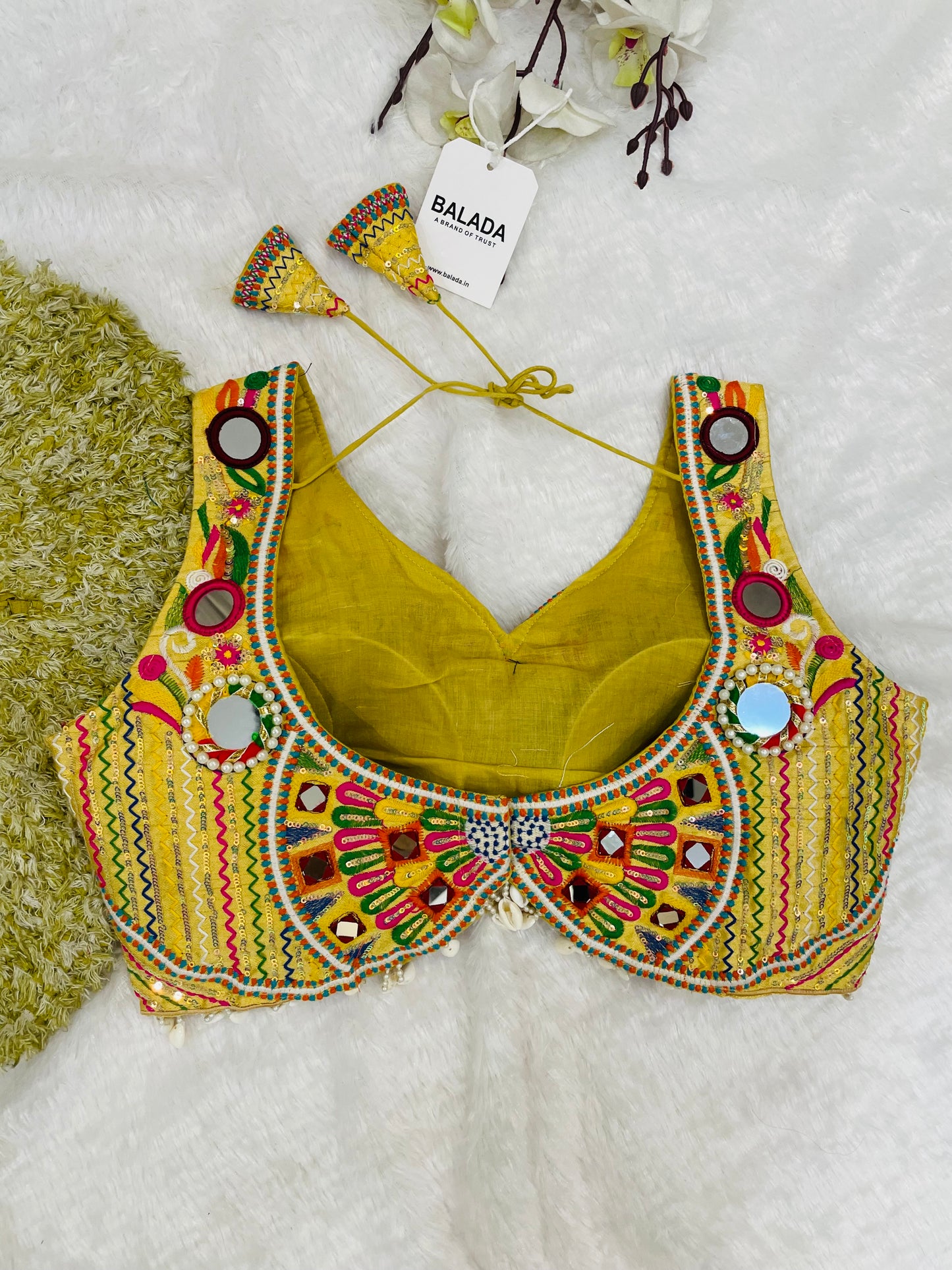 Designer Embroidered Navratri Blouse – Mirror Work Choli