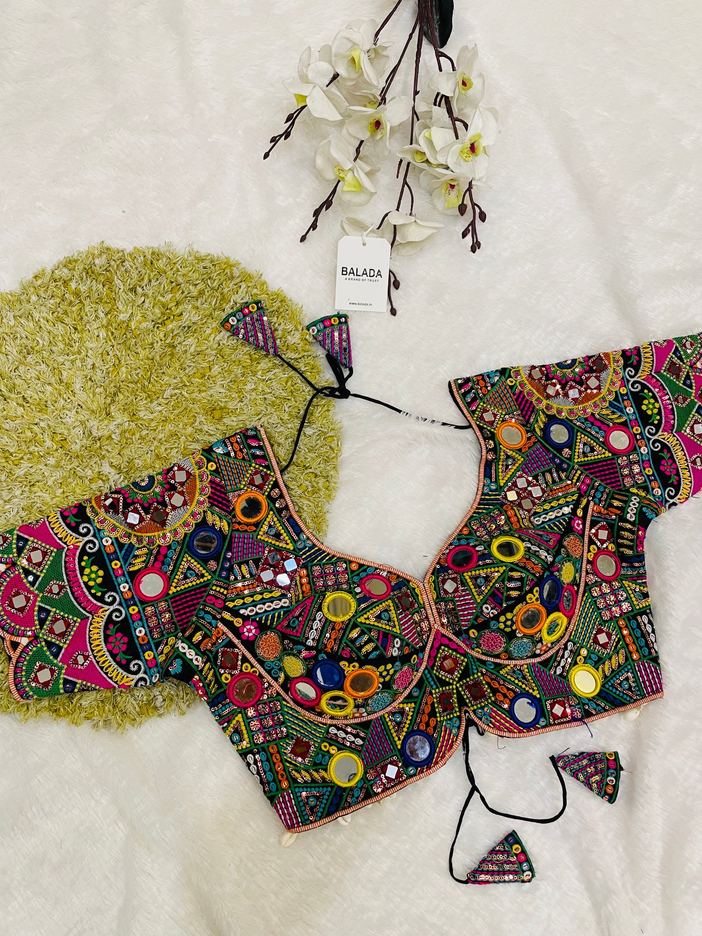 Designer Embroidered Navratri Blouse – Heavy Mirror Work Choli