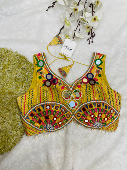 Designer Embroidered Navratri Blouse – Mirror Work Choli