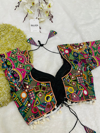 Designer Embroidered Navratri Blouse – Heavy Mirror Work Choli