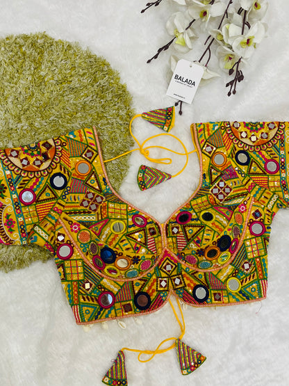 Designer Embroidered Navratri Blouse – Heavy Mirror Work Choli