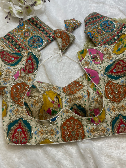 BALADA Heavy Wedding Wear Designer Blouse | Machine Embroidery Patch Work | Festive & Bridal Blouse
