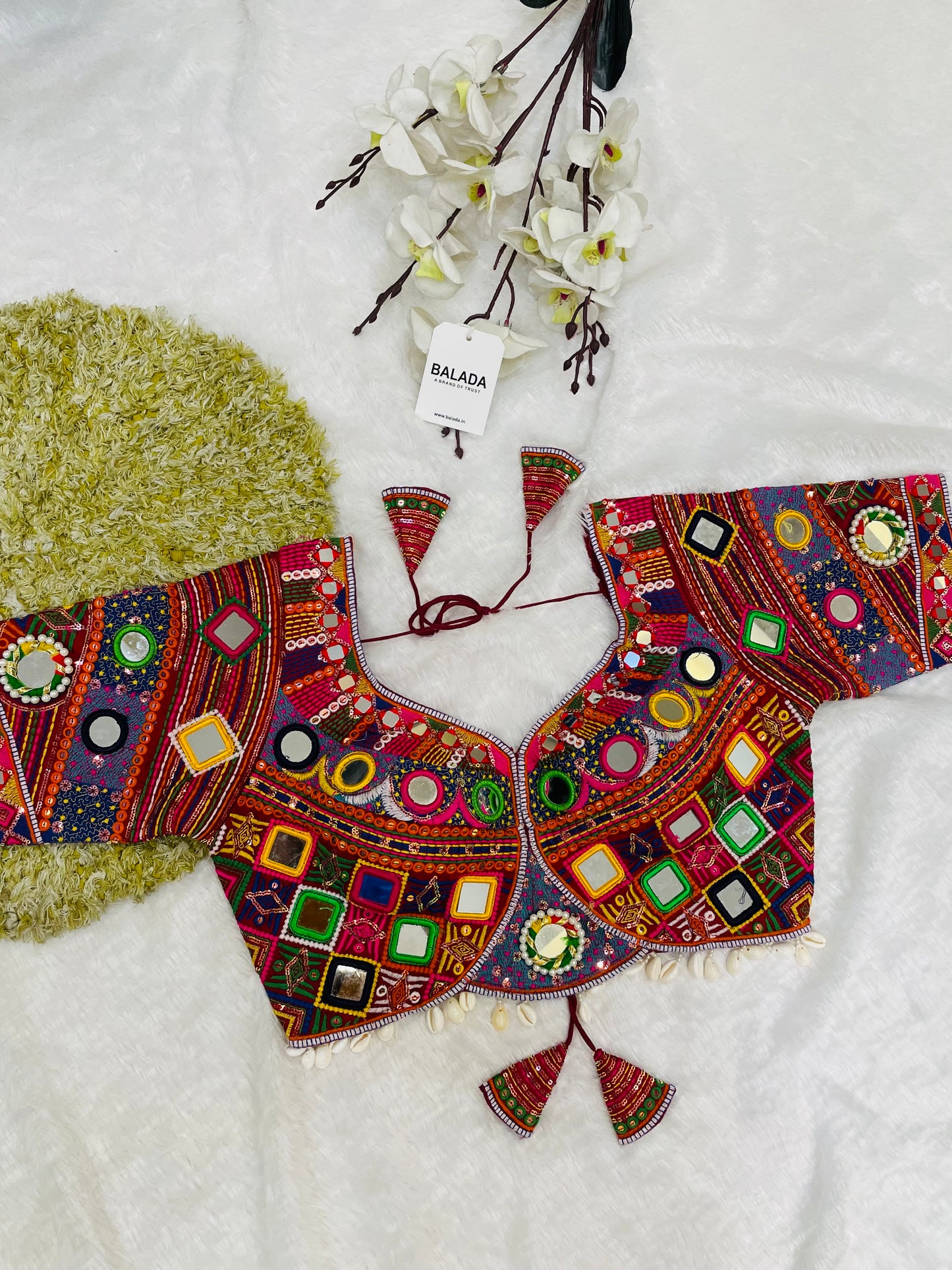 Designer Embroidered Navratri Blouse – Heavy Mirror Work Choli