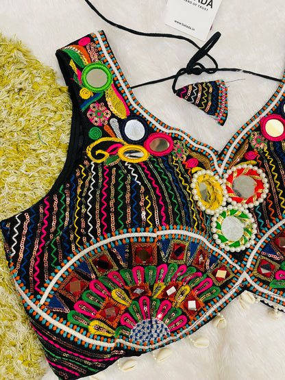 Designer Embroidered Navratri Blouse – Mirror Work Choli
