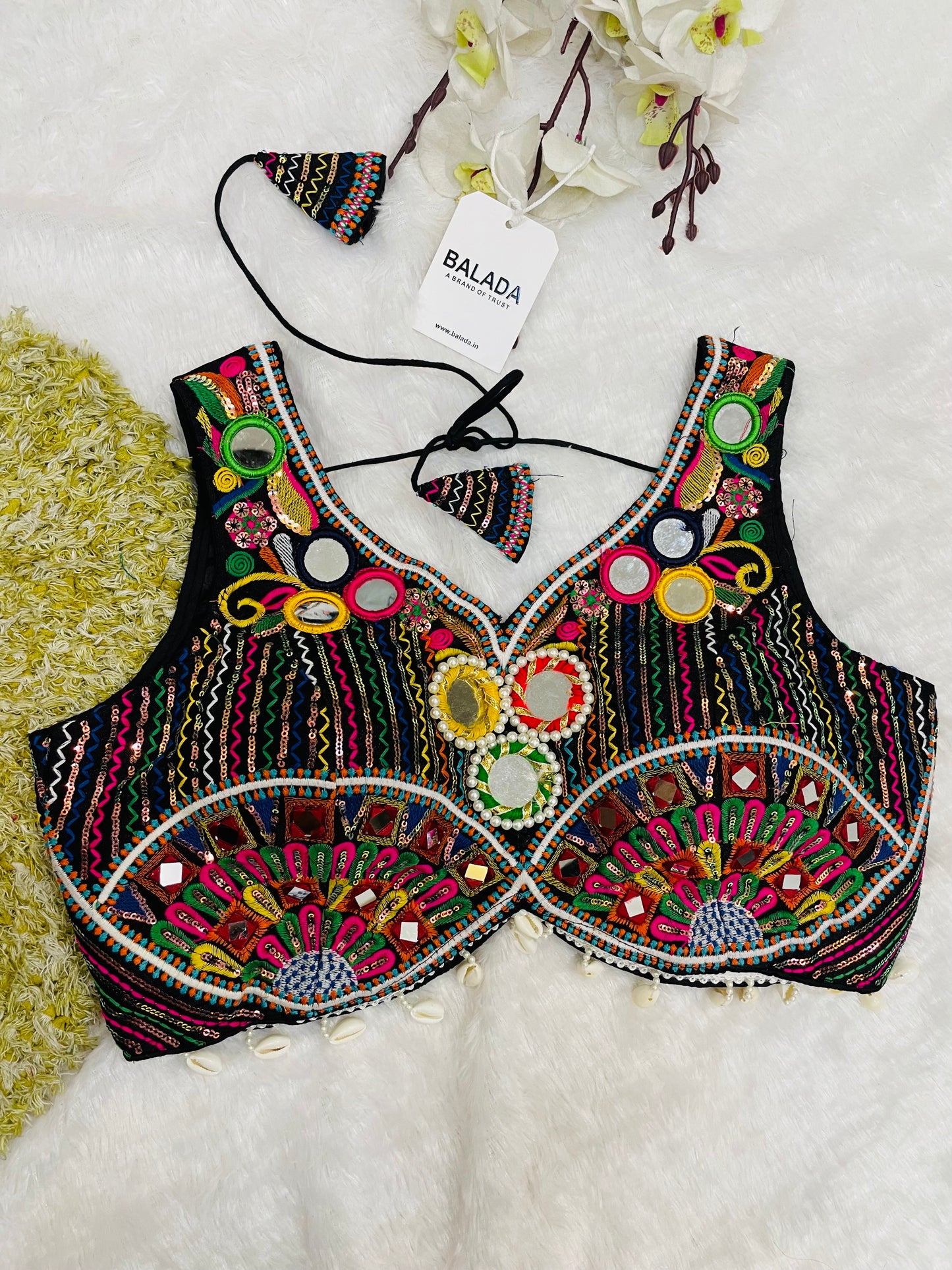 Designer Embroidered Navratri Blouse – Mirror Work Choli