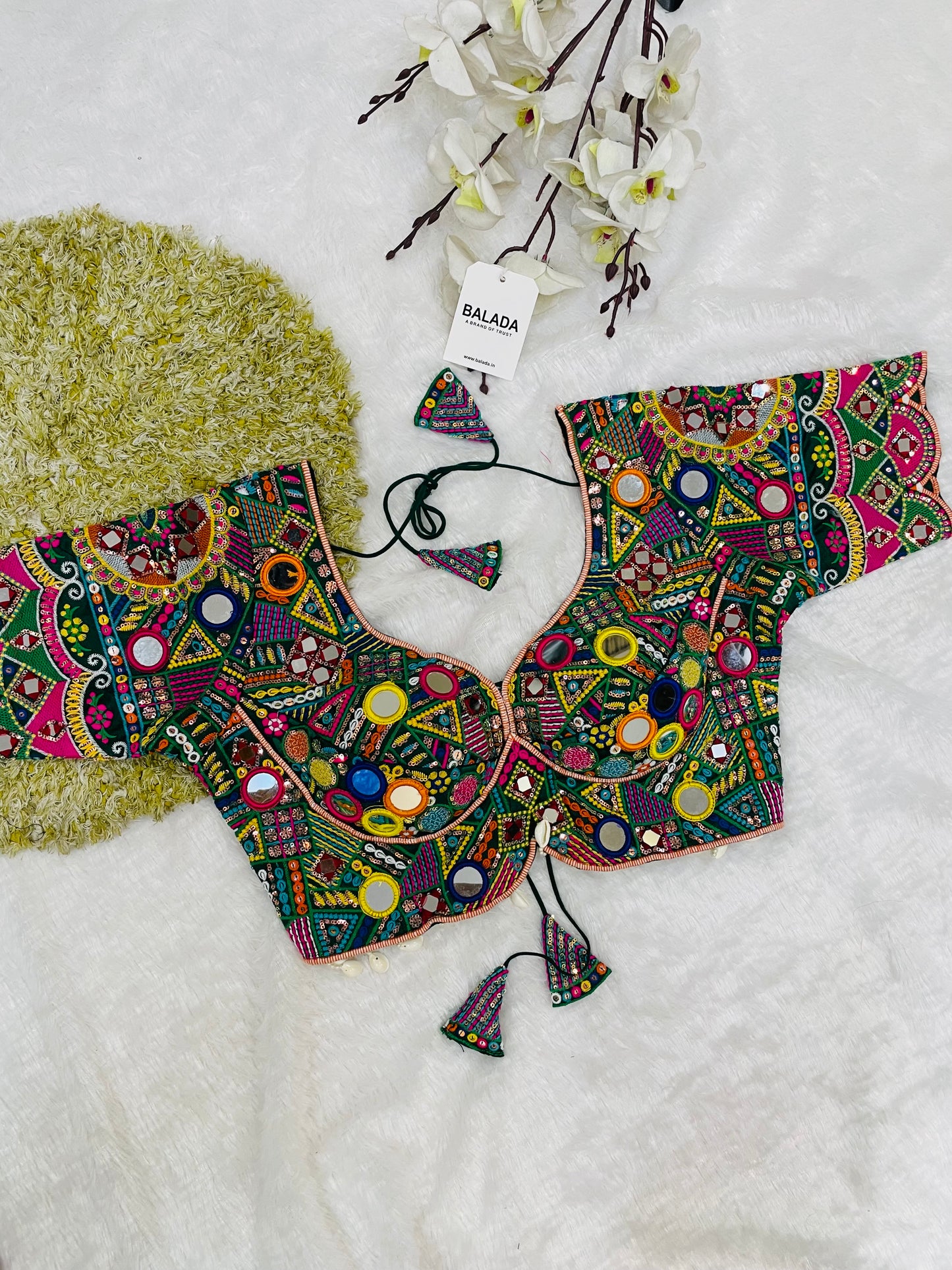Designer Embroidered Navratri Blouse – Heavy Mirror Work Choli