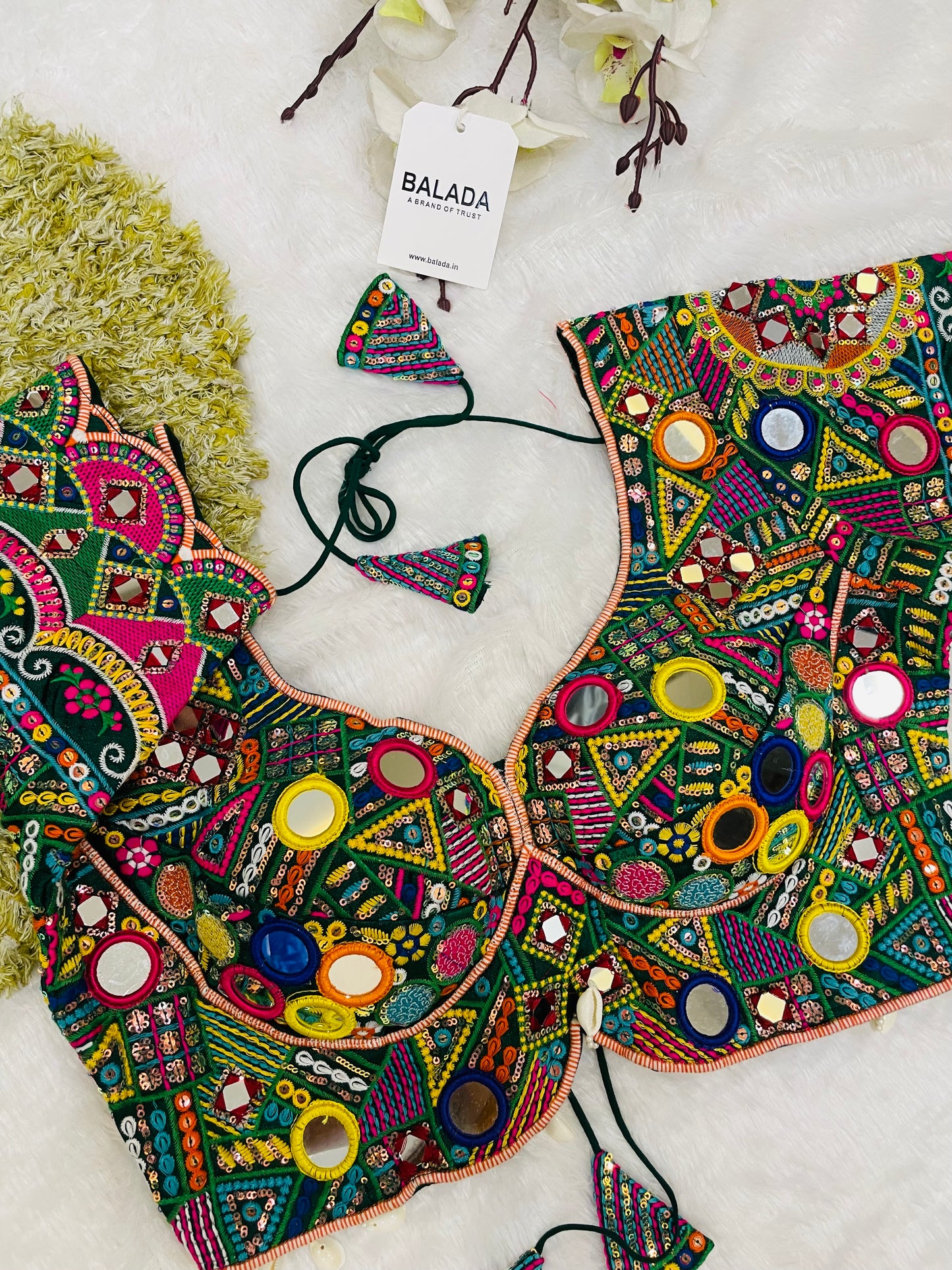 Designer Embroidered Navratri Blouse – Heavy Mirror Work Choli