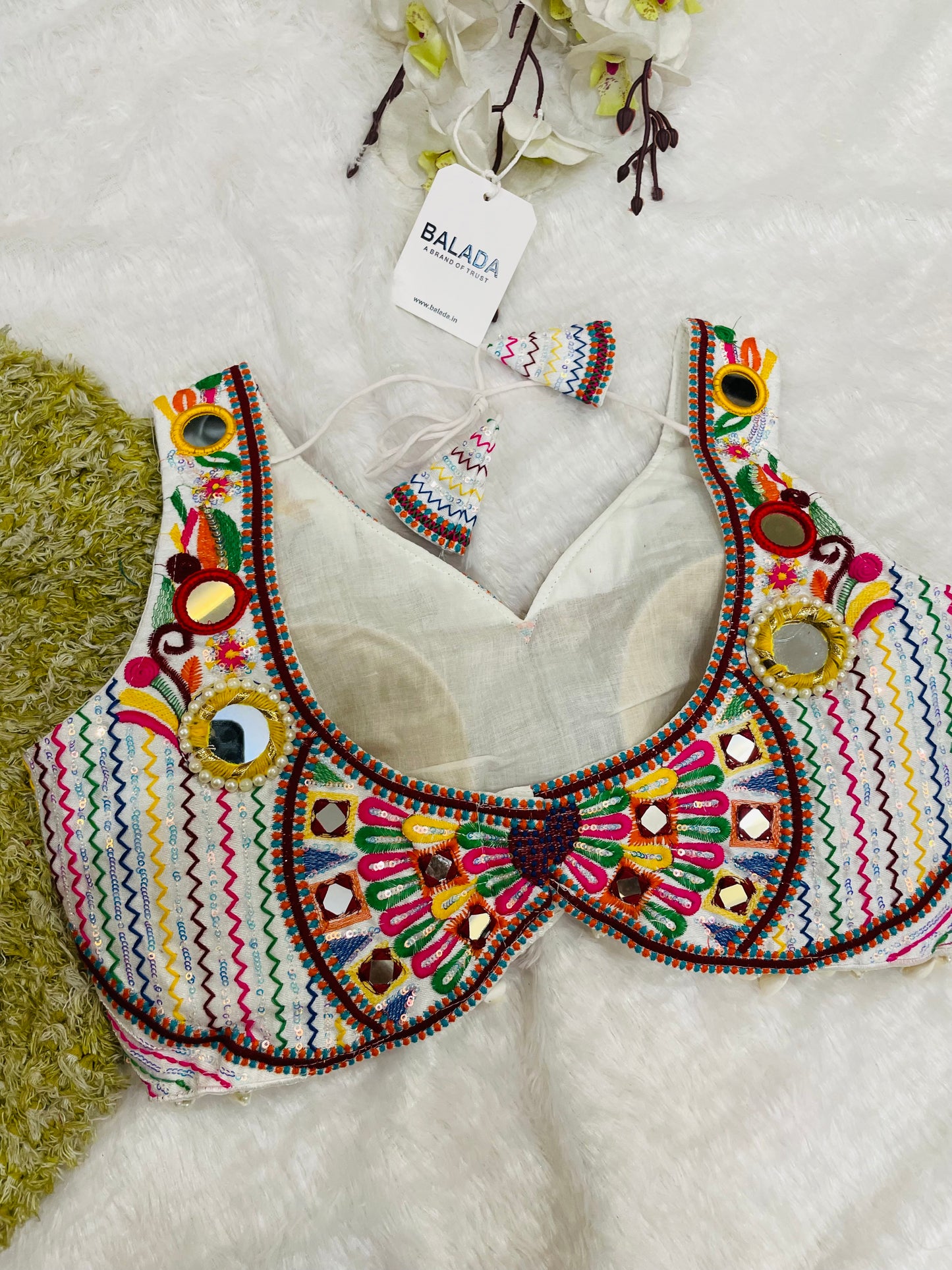 Designer Embroidered Navratri Blouse – Mirror Work Choli