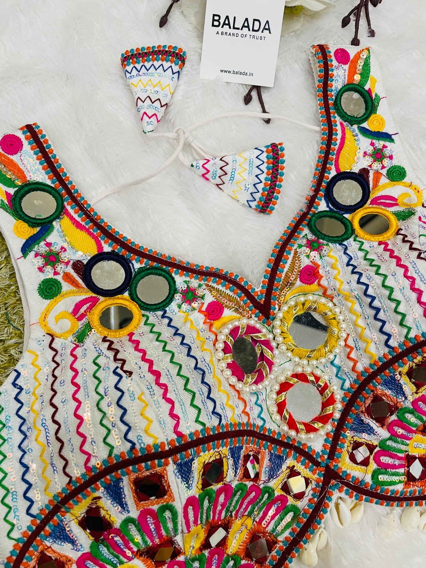 Designer Embroidered Navratri Blouse – Mirror Work Choli