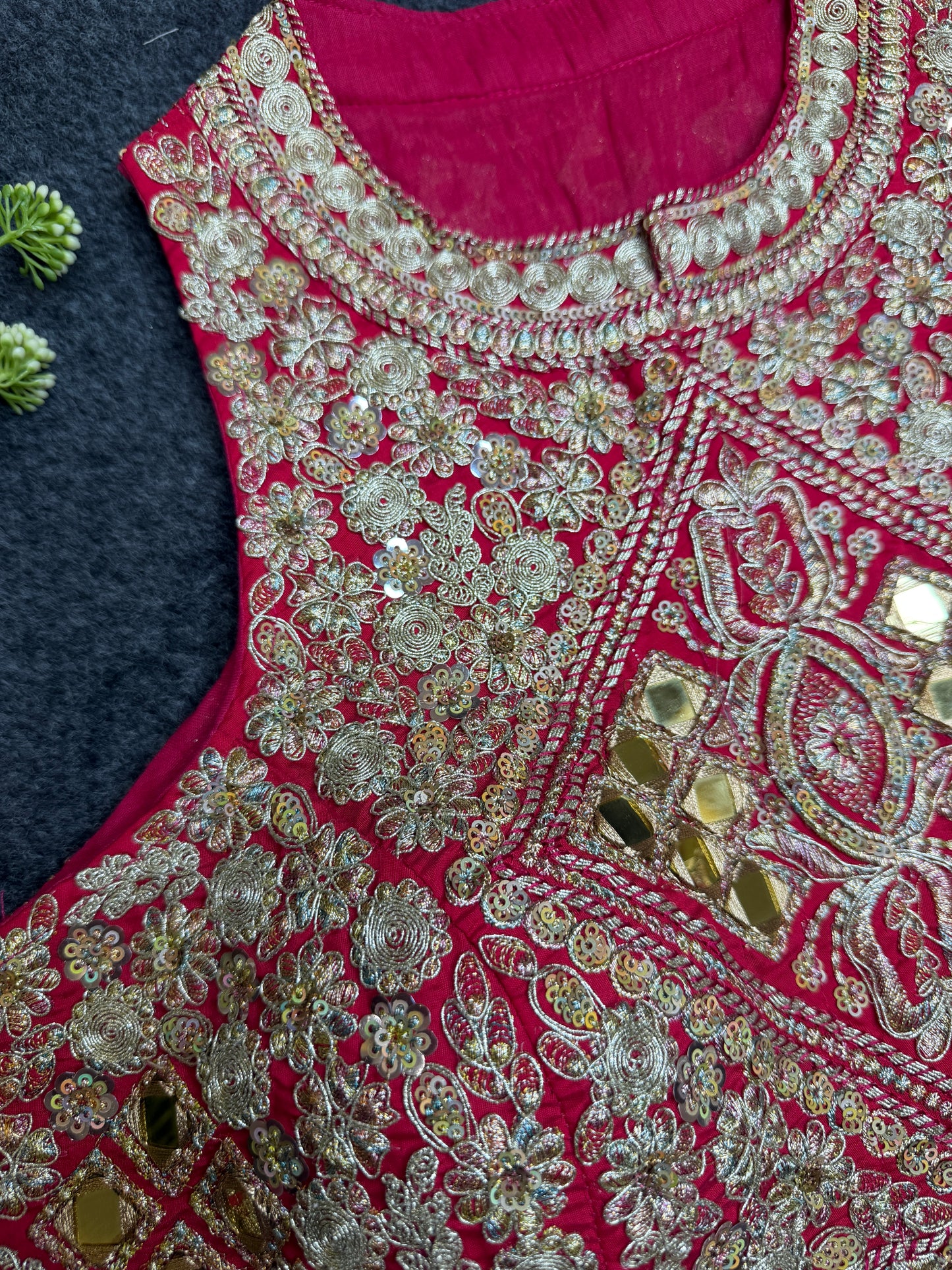 BALADA  Pink Heavy Embroidered Mirror Work Readymade Blouse for Women | Designer Bridal Lehenga Blouse | Wedding & Festive Wear Blous