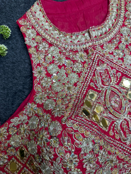 BALADA  Pink Heavy Embroidered Mirror Work Readymade Blouse for Women | Designer Bridal Lehenga Blouse | Wedding & Festive Wear Blous