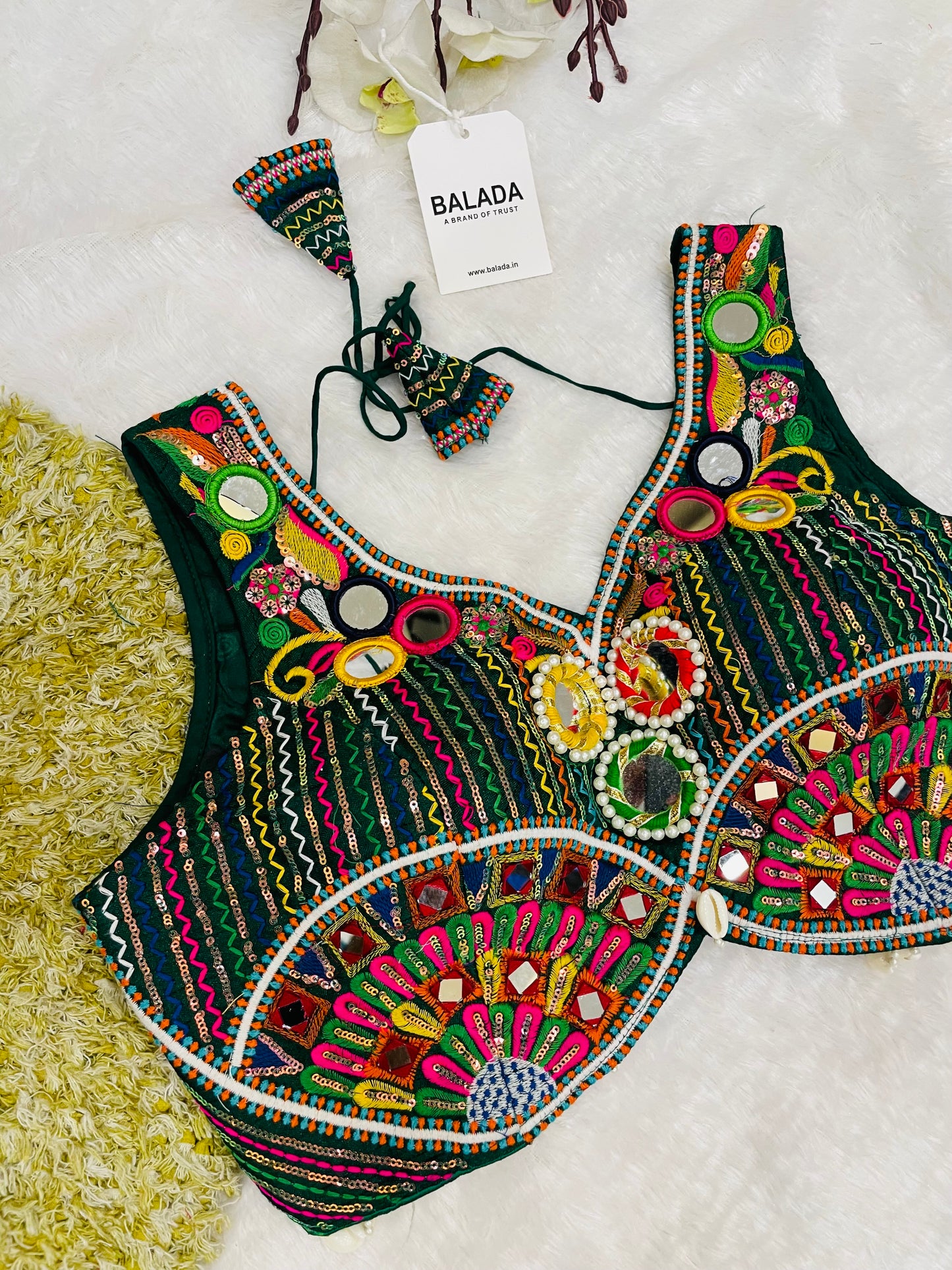 Designer Embroidered Navratri Blouse – Mirror Work Choli