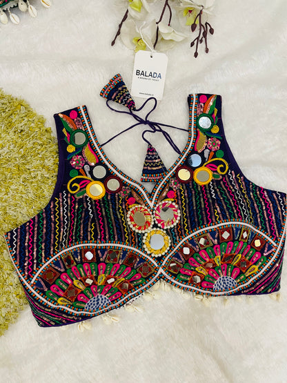 Designer Embroidered Navratri Blouse – Mirror Work Choli