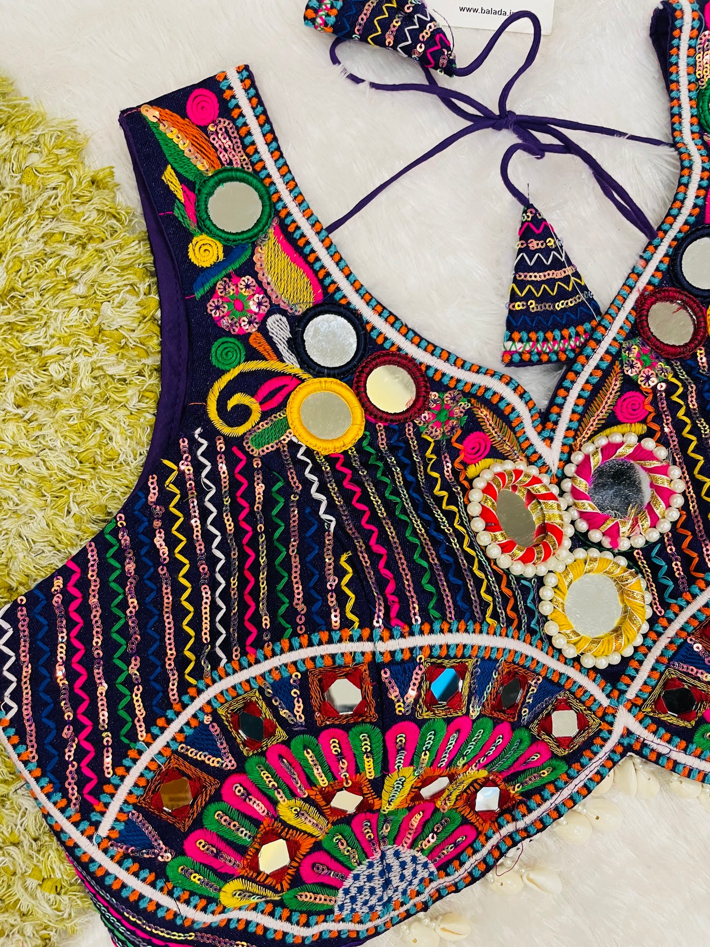 Designer Embroidered Navratri Blouse – Mirror Work Choli