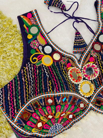 Designer Embroidered Navratri Blouse – Mirror Work Choli