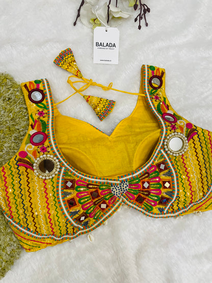 Designer Embroidered Navratri Blouse – Mirror Work Choli