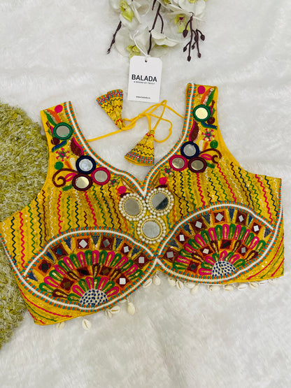 Designer Embroidered Navratri Blouse – Mirror Work Choli